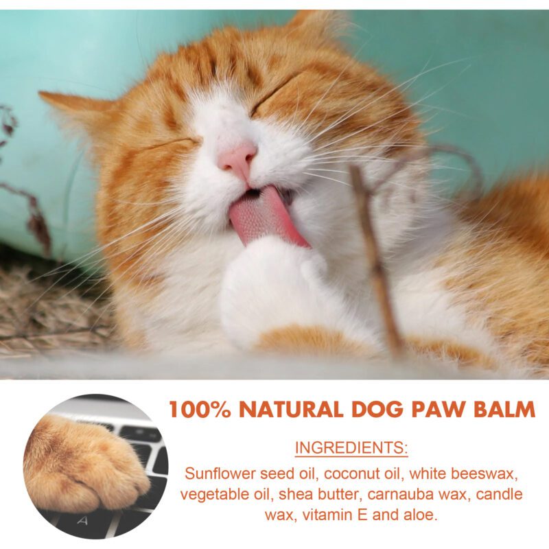 Pet Paw Balm for Cats & Dogs - Foot Pad Protection Soothes Moisturizes Heals Dry Cracked Paws - Image 4